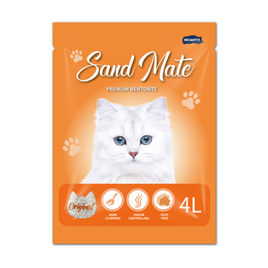 펫아띠 샌드메이트 벤토나이트 고양이 모래 (오리지날-무향) 4L [1박스-6개입]